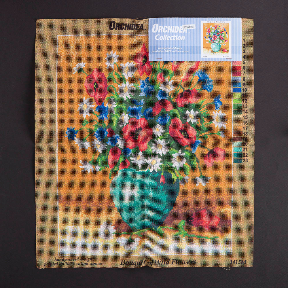 Orchidea 40x50 cm Vazoda Çiçek Baskılı Goblen